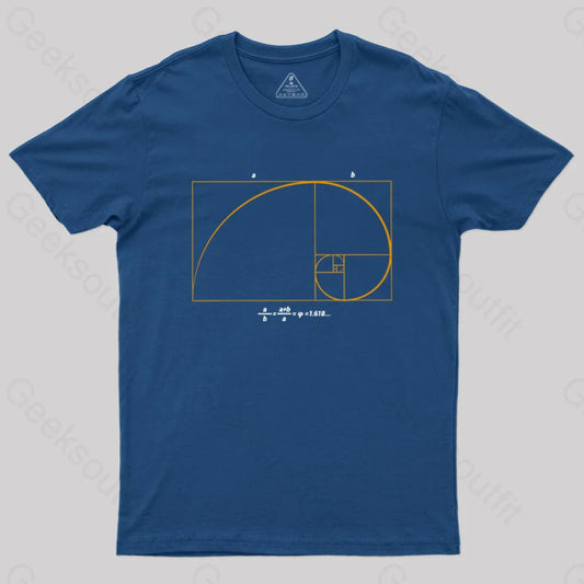 Fibonacci Math Art Science Engineer T-Shirt Navy / S