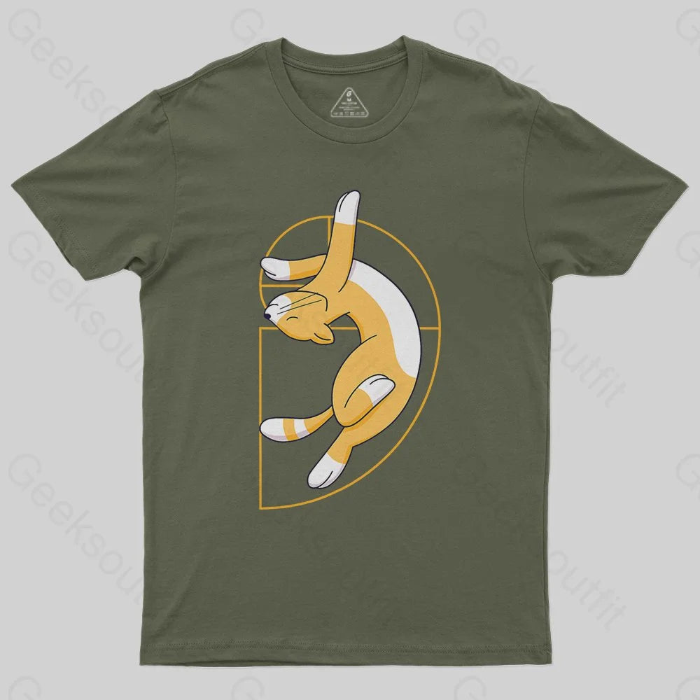 Fibonacci Spiral Cat T-Shirt - Geeksoutfit