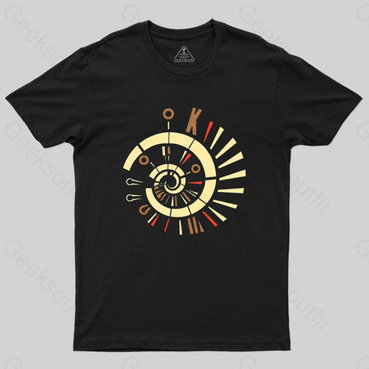 Fibonacci Spiral Golden Ratio Mathematics Geometry T-Shirt Black / S