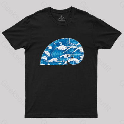 Fibonacci Spiral T-Shirt Black / S