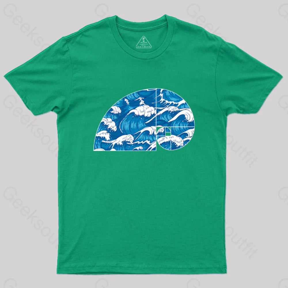 Fibonacci Spiral T-Shirt Green / S