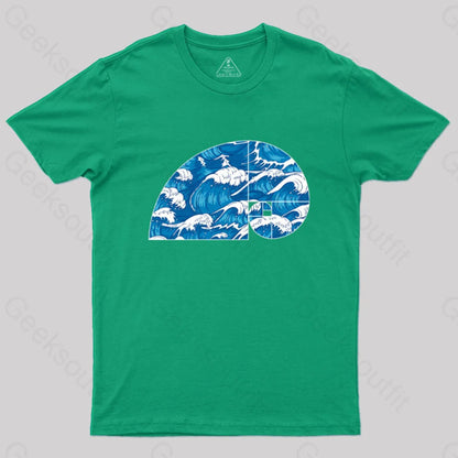 Fibonacci Spiral T-Shirt Green / S