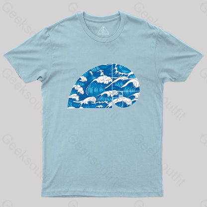 Fibonacci Spiral T-Shirt Light Blue / S