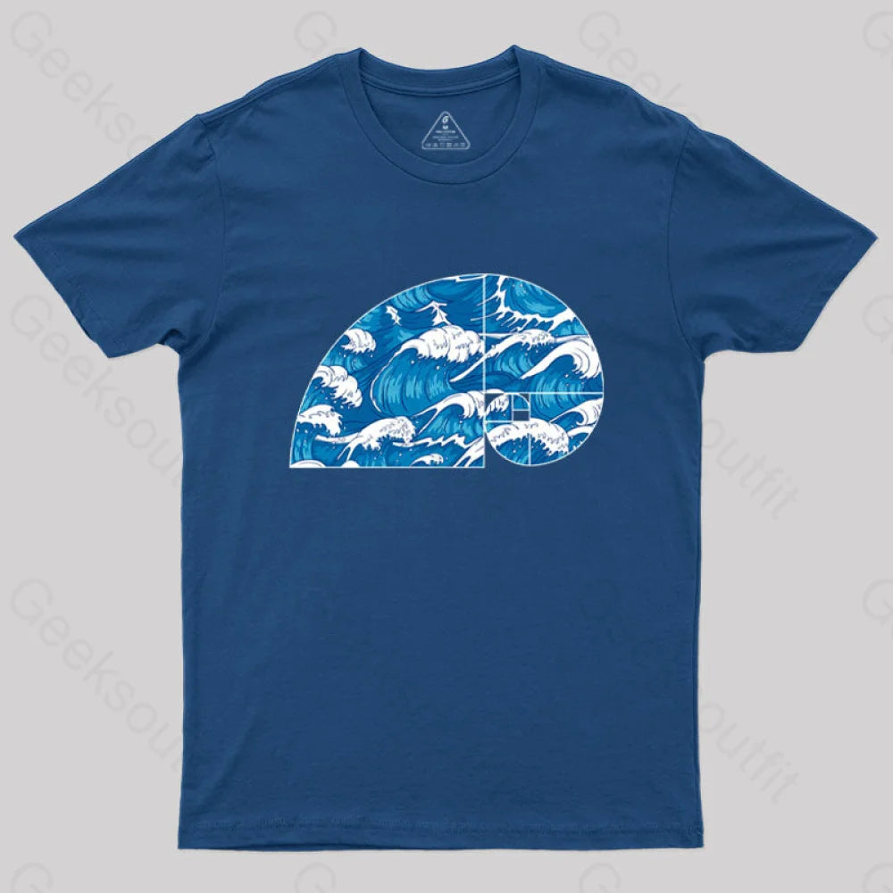 Fibonacci Spiral T-Shirt Navy / S