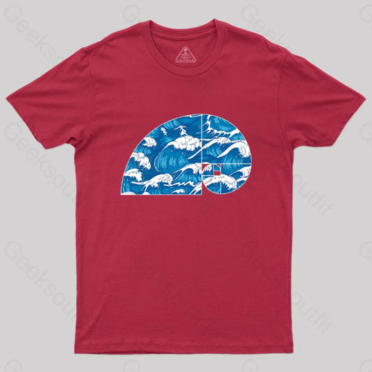 Fibonacci Spiral T-Shirt Red / S