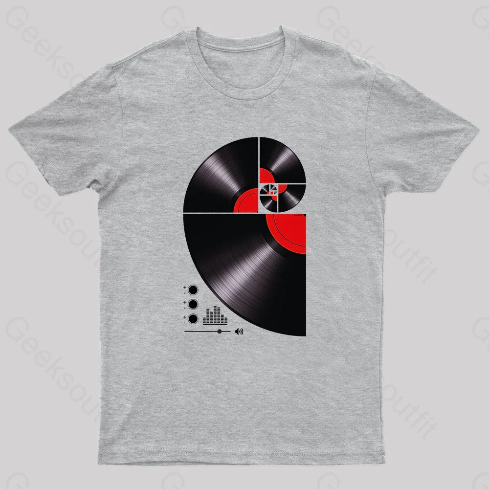 Fibonacci Spiral Vinyl Geek T-Shirt Grey / S