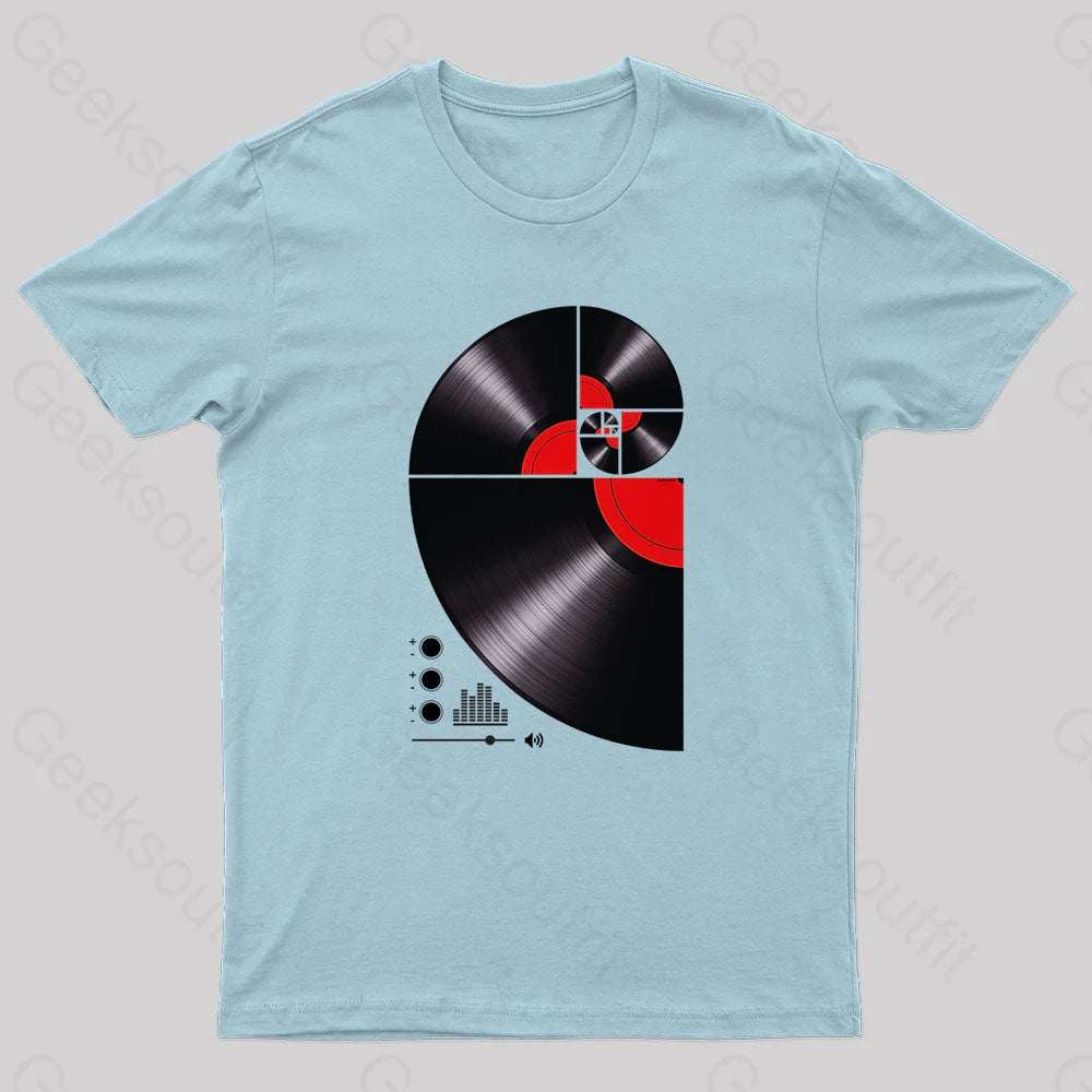 Fibonacci Spiral Vinyl Geek T-Shirt Light Blue / S