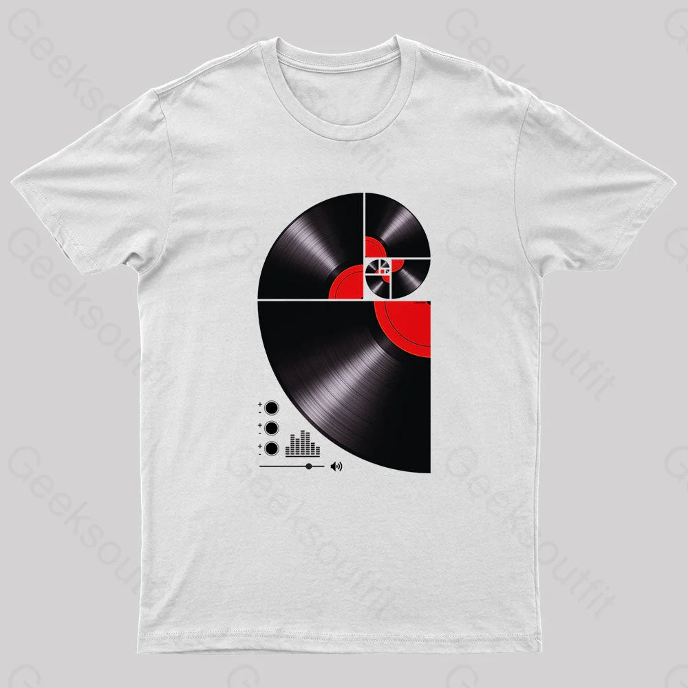 Fibonacci Spiral Vinyl Geek T-Shirt White / S