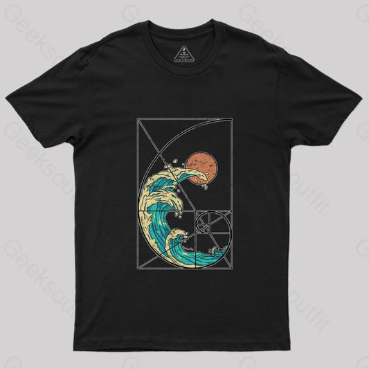 Fibonacci Waves Vintage T-Shirt Black / S Yc