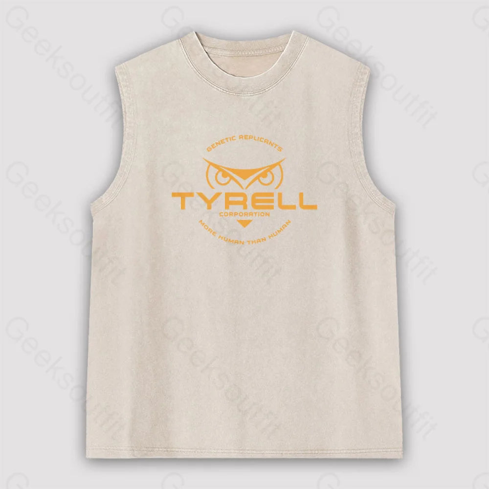 Fictional Blade Runner Brand Unisex Washed Tank Apricot / S