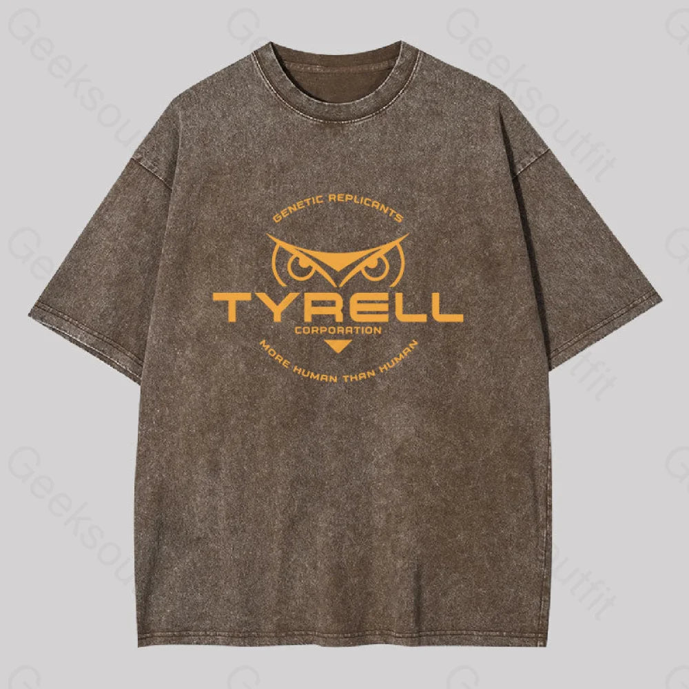 Fictional Blade Runner Brand Washed T-Shirt Coffee / S