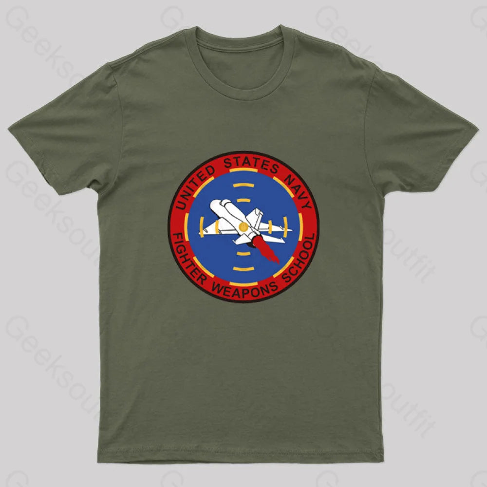 Fighter Jet Geek T-Shirt Army Green / S