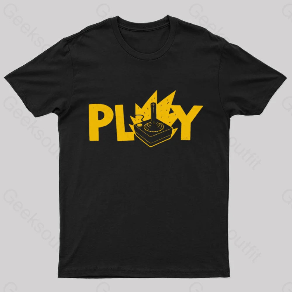 Flaming Joystick Geek T-Shirt Black / S