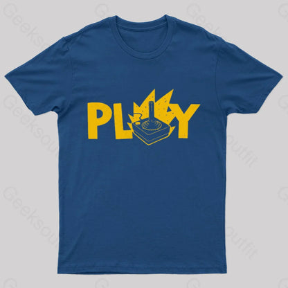 Flaming Joystick Geek T-Shirt Navy / S