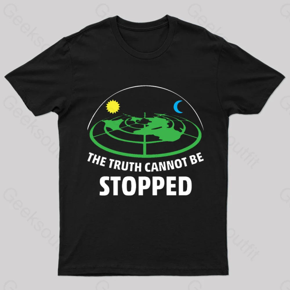 Flat Earth Theory Nerd T-Shirt Black / S