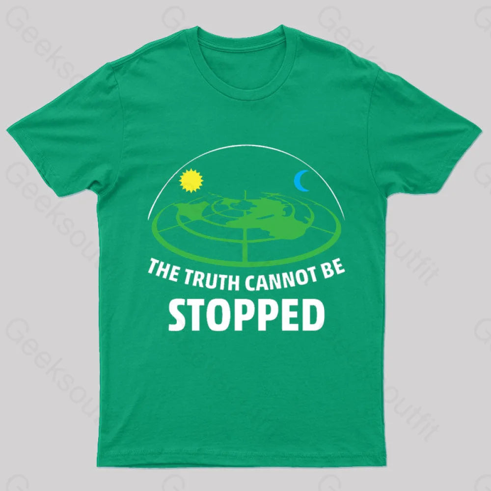 Flat Earth Theory Nerd T-Shirt Green / S