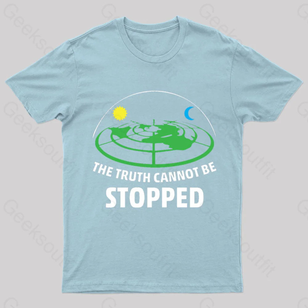 Flat Earth Theory Nerd T-Shirt Light Blue / S