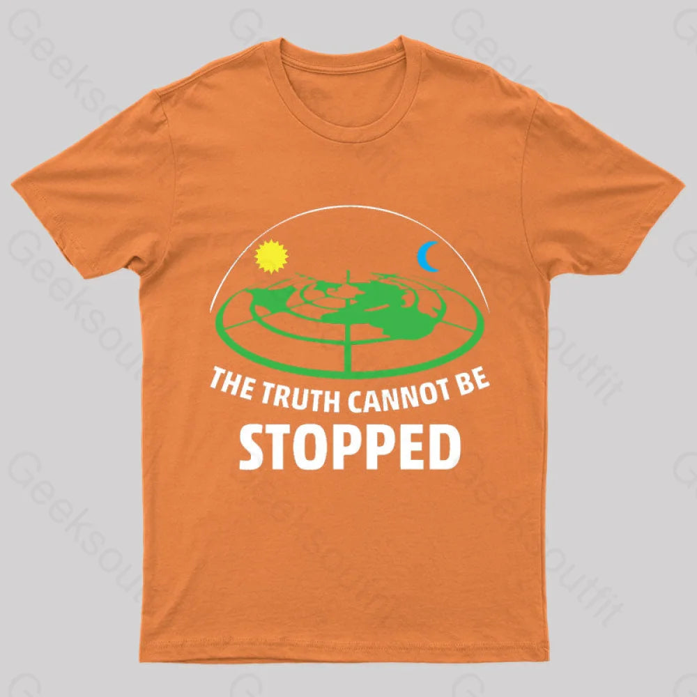 Flat Earth Theory Nerd T-Shirt Orange / S