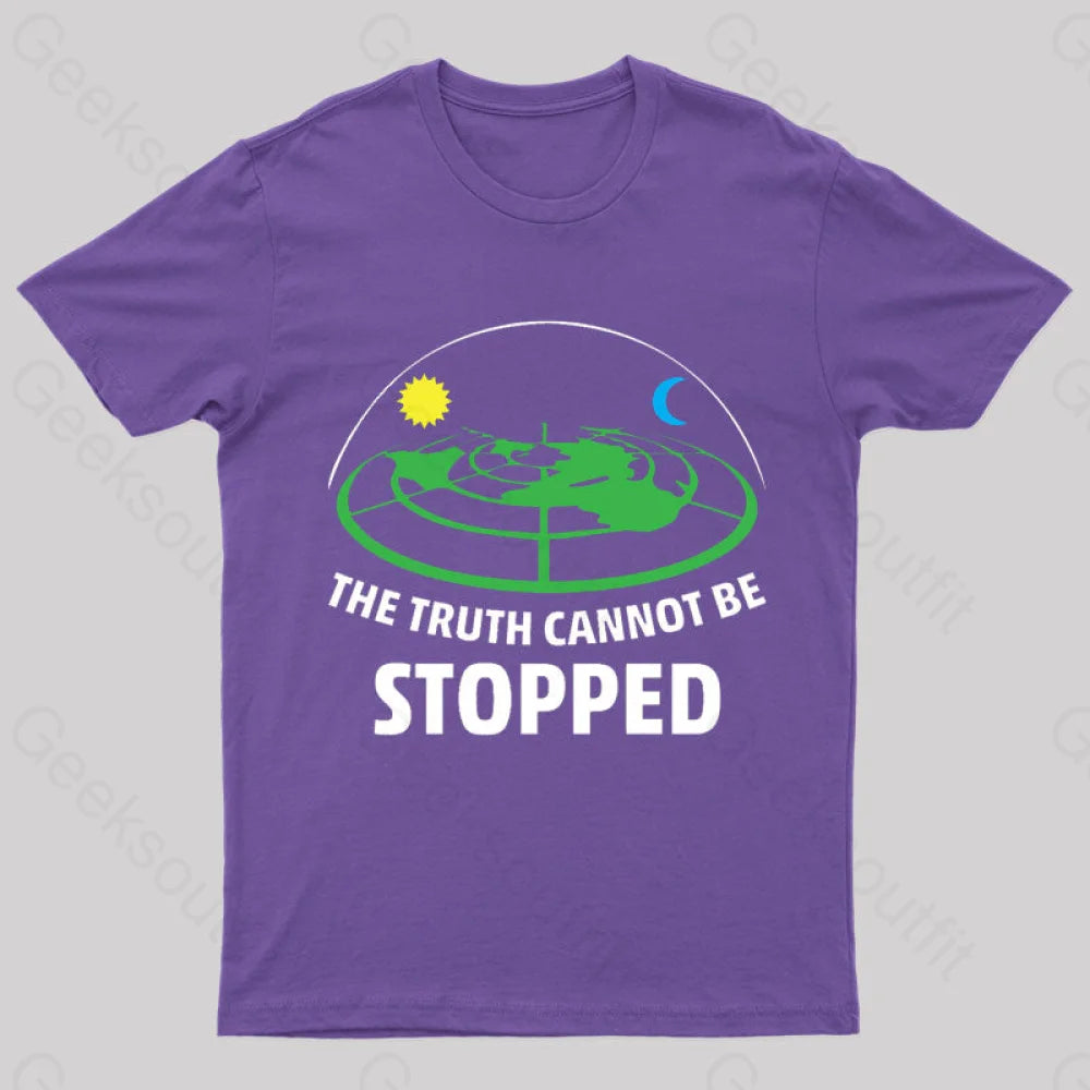 Flat Earth Theory Nerd T-Shirt Purple / S