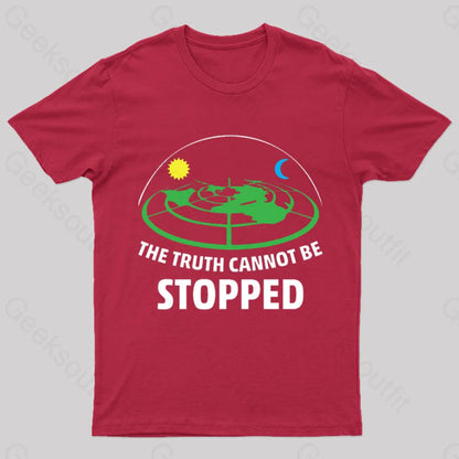 Flat Earth Theory Nerd T-Shirt Red / S