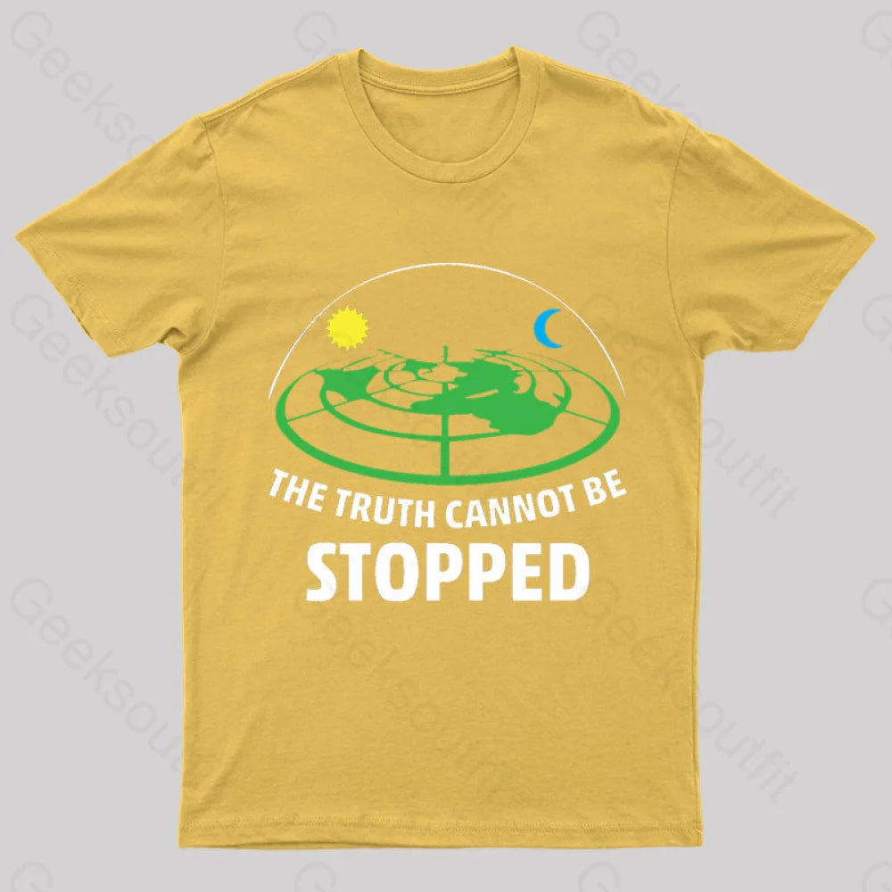 Flat Earth Theory Nerd T-Shirt Yellow / S