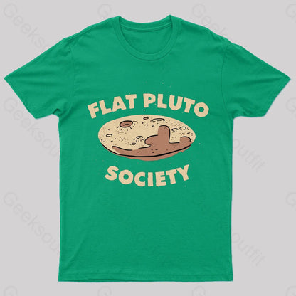 Flat Pluto Society Geek T-Shirt Green / S