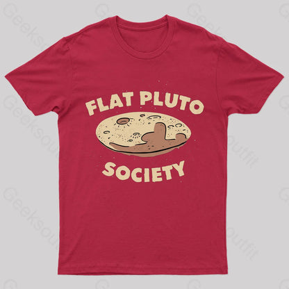 Flat Pluto Society Geek T-Shirt Red / S