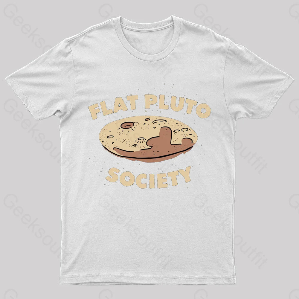 Flat Pluto Society Geek T-Shirt White / S