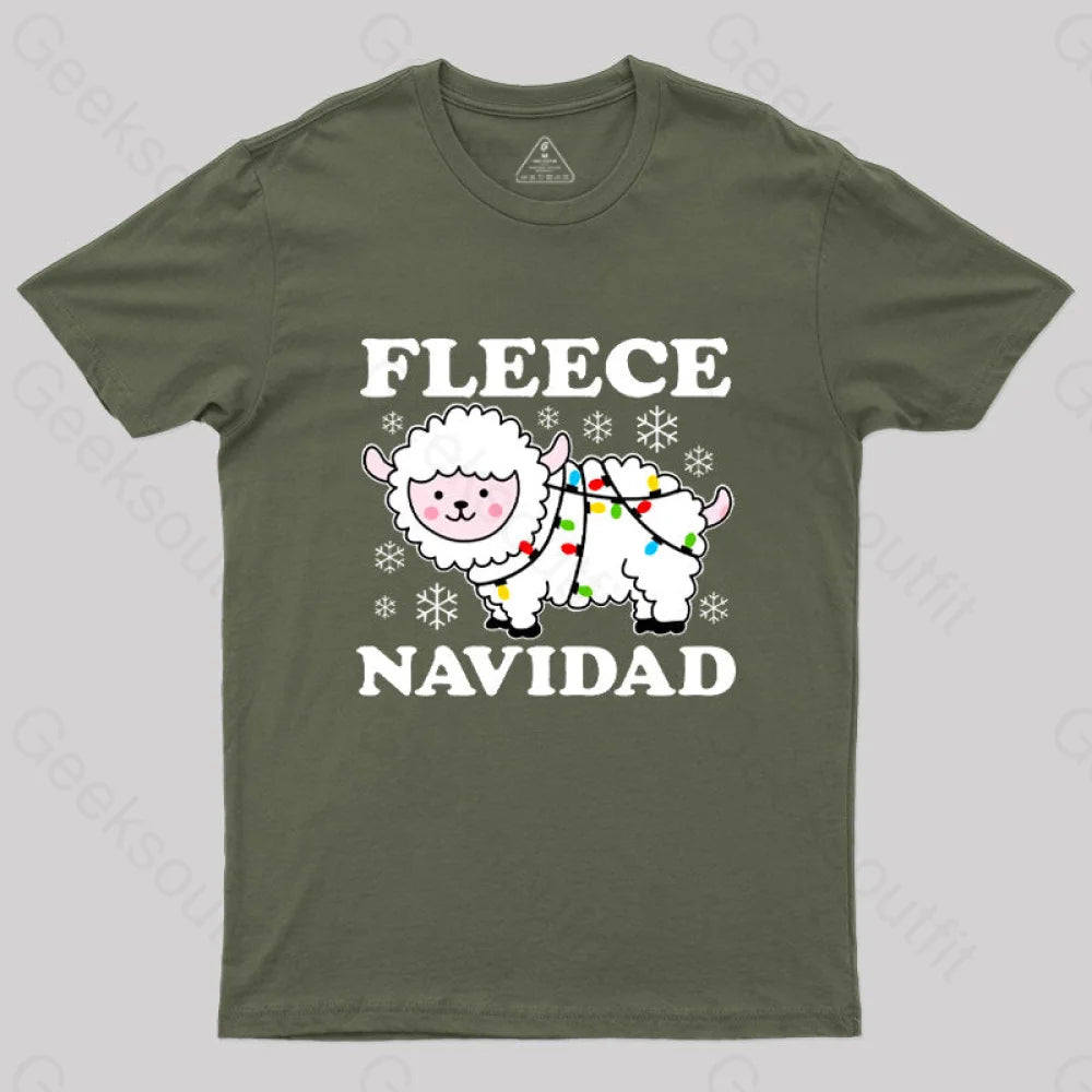 Fleece Navidad T-Shirt Army Green / S