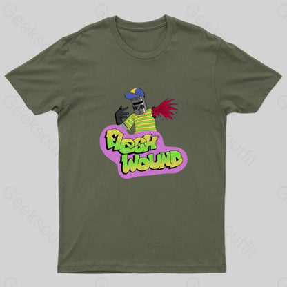 Flesh Wound Geek T-Shirt Army Green / S