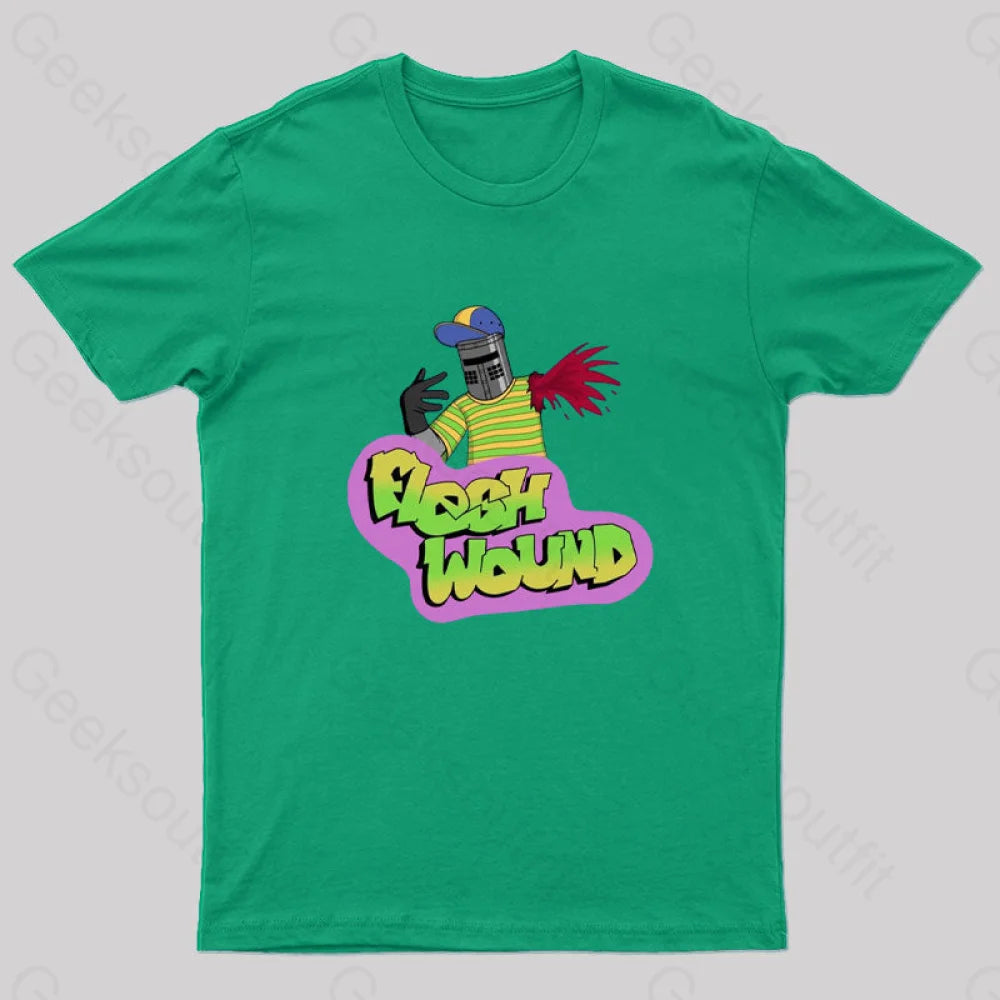 Flesh Wound Geek T-Shirt Green / S