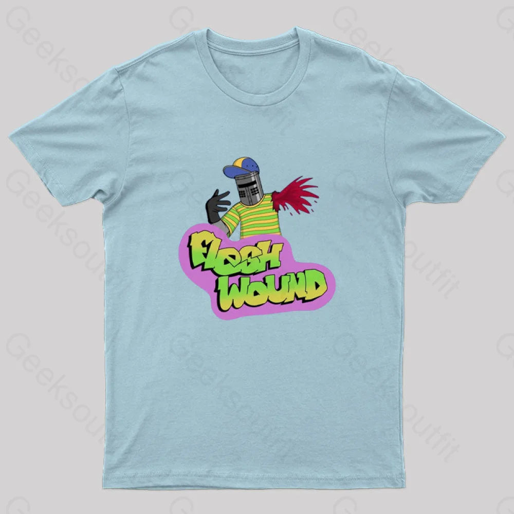 Flesh Wound Geek T-Shirt Light Blue / S