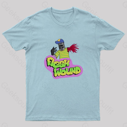 Flesh Wound Geek T-Shirt Light Blue / S