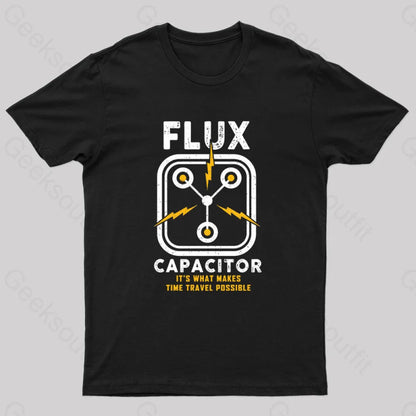 Flux Capacitor A Journey Through Time Classic Nerd T-Shirt Black / S Yc