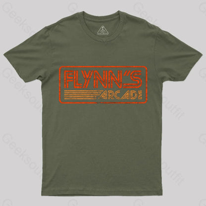 Flynn’s Arcade 80S Retro T-Shirt Army Green / S