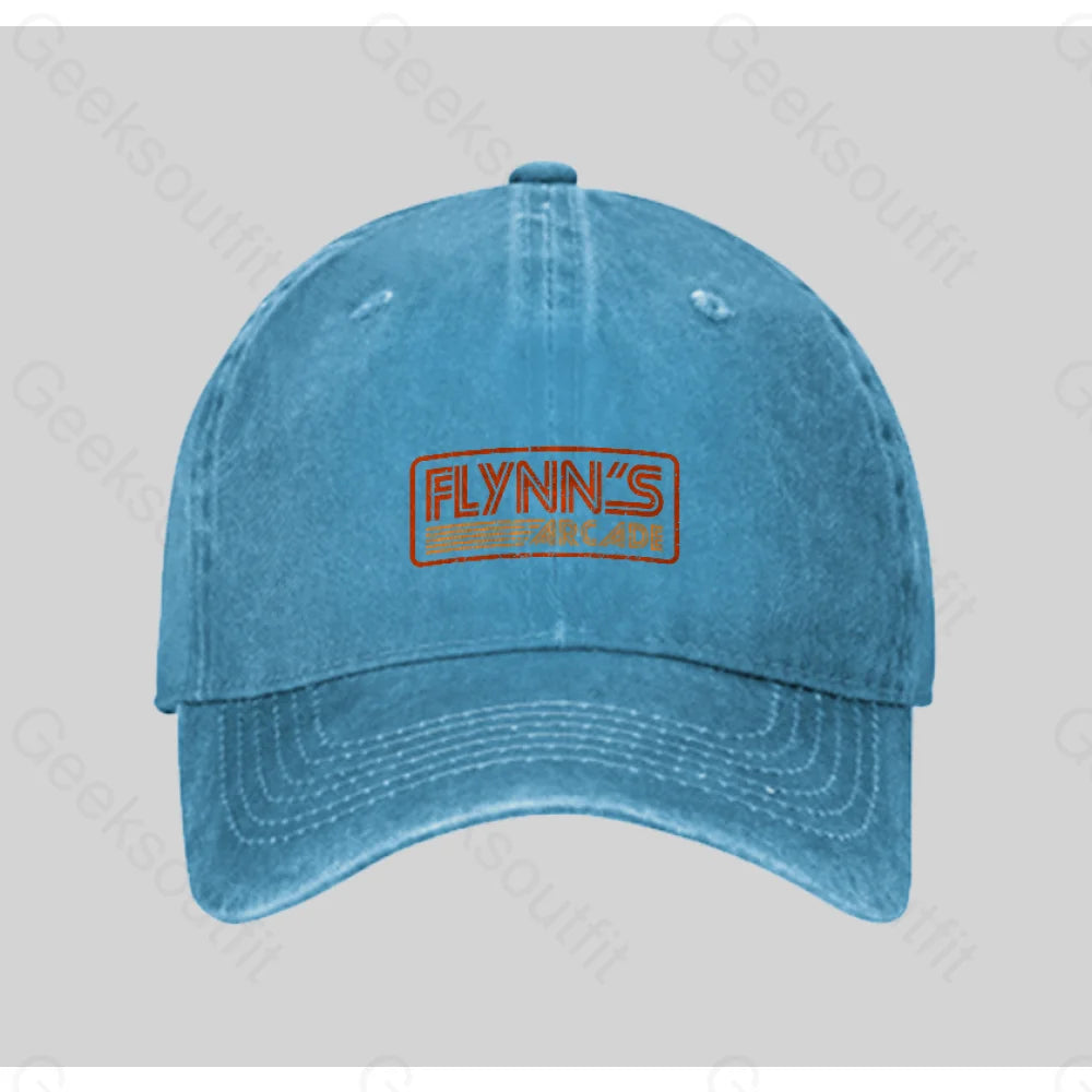 Flynn’s Arcade 80S Retro Washed Vintage Baseball Cap Blue