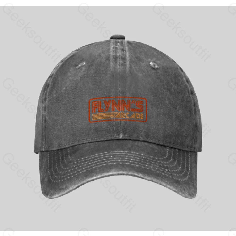 Flynn’s Arcade 80S Retro Washed Vintage Baseball Cap Grey