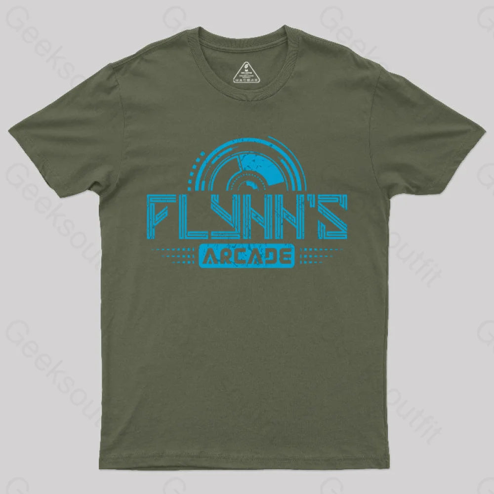 Flynn’s Arcade Est 1982 T-Shirt Army Green / S Yc