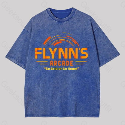 Flynn’s Arcade Go Grid Or Home Washed T-Shirt Blue / S