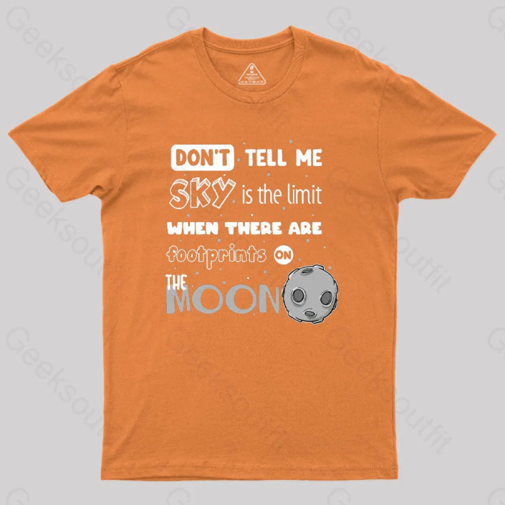 Footprints On The Moon Geek T-Shirt Orange / S