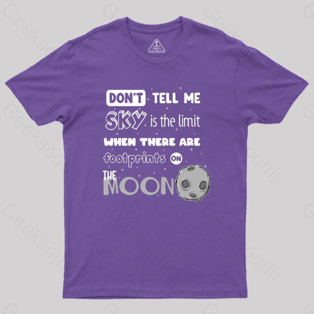 Footprints On The Moon Geek T-Shirt Purple / S