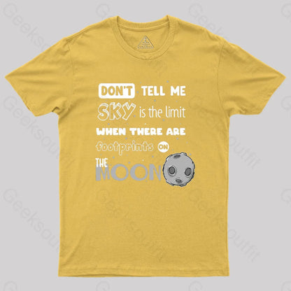 Footprints On The Moon Geek T-Shirt Yellow / S