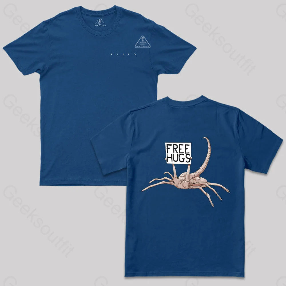 Free Hugs Alien T-Shirt Navy / S