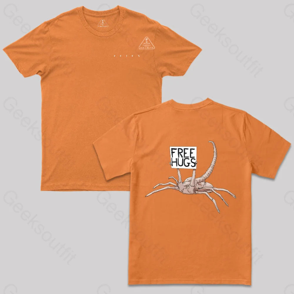 Free Hugs Alien T-Shirt Orange / S