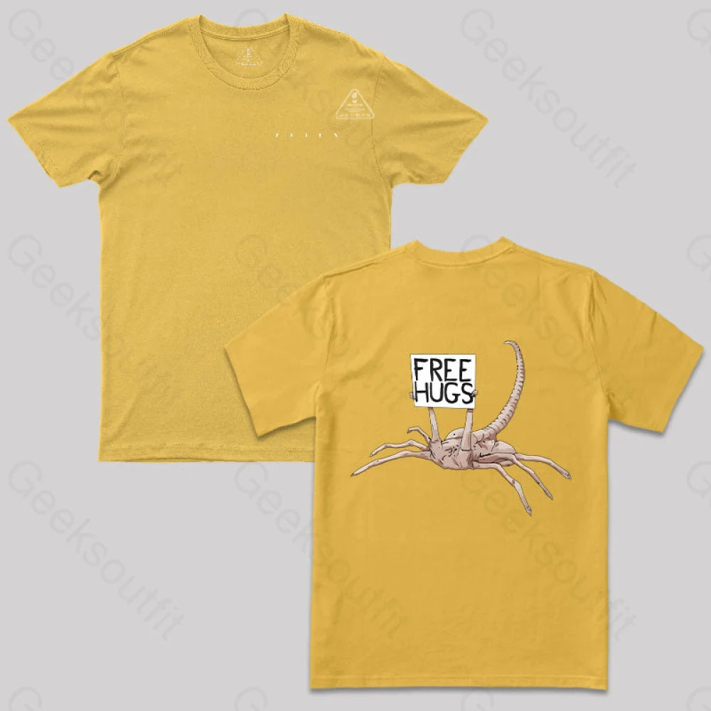 Free Hugs Alien T-Shirt Yellow / S