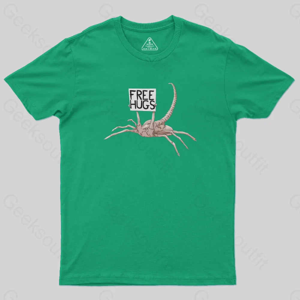 Freehugs-Alien Xenomorph T-Shirt Green / S Yc