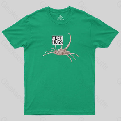 Freehugs-Alien Xenomorph T-Shirt Green / S Yc