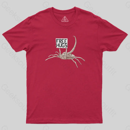 Freehugs-Alien Xenomorph T-Shirt Red / S Yc