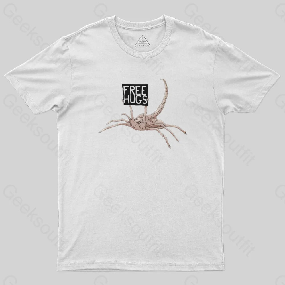 Freehugs-Alien Xenomorph T-Shirt White / S Yc