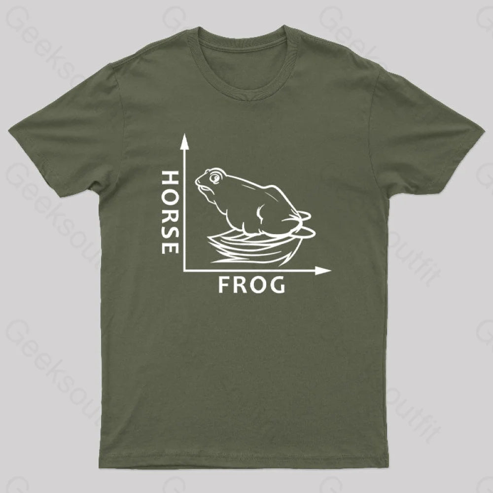 Frog Or Horse Geek T-Shirt Army Green / S